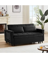 Slickblue Modern Velvet Recliner Sofa for Comfortable Living Room Seating