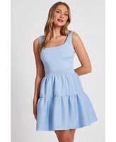 Quiz Women's Scuba Foam Tiered Skater Mini Dress