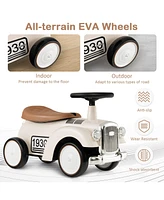 Slickblue Kids Sit to Stand Vehicle with Working Steering Wheel and Under Seat Storage