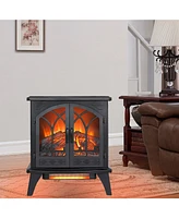 Mondawe 24Inch 3D Flame Electric Infrared Quartz Fireplace Stove With Remote Control