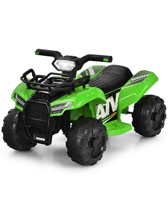Gymax 6V 4 Wheels Atv Quad Ride On Car Kids Ride-On Toy w/ Music Horn Led Light Pink
