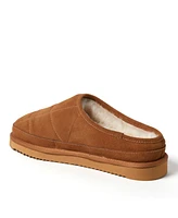Dearfoams Men's Fireside by Grafton Quilted Genuine Shearling Clog Slipper