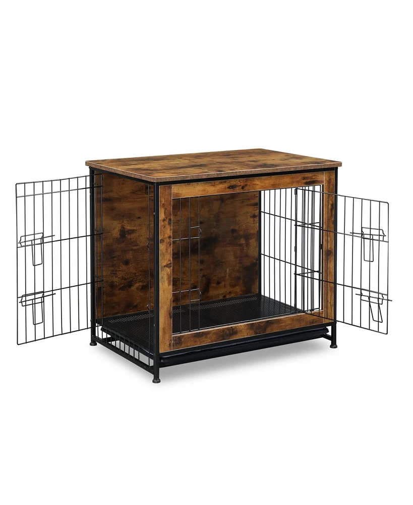 Slickblue Dog Crate Furniture with Cushion for Comfortable and Stylish Pet Space with Storage