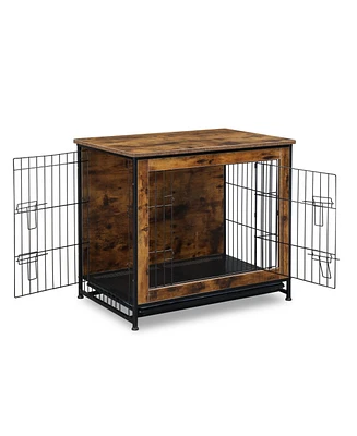 Slickblue Dog Crate Furniture with Cushion for Comfortable and Stylish Pet Space with Storage