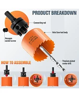 Xdovet 2 inch Hole Saw with Hex Shank Drill Bit Adapter, 51mm Smoothly Cutting in Boards, Wood, Plastic, Metal, Drywall, Fiberboard