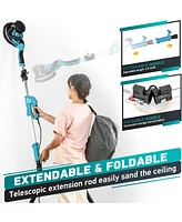 Xdovet 750W Drywall Sander, 7A Electric Dustless Drywall Sander with Vacuum Dust Collector, Led Light, Folding and Extendable Handle, 6 Speeds Popcorn