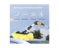 Xdovet Car Wash Brush with Long Foldable Handle,Assemble Car Cleaning Kit,On/Off Switch for Water-Through for Trucks, Suv, Rv, Floors and More