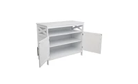 Slickblue Double Door Side Cabinet with Adjustable Partition