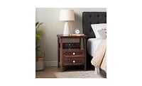 Slickblue Nightstand End Side Table with 2 Drawers for Living Room, offering Stylish Storage and Organization