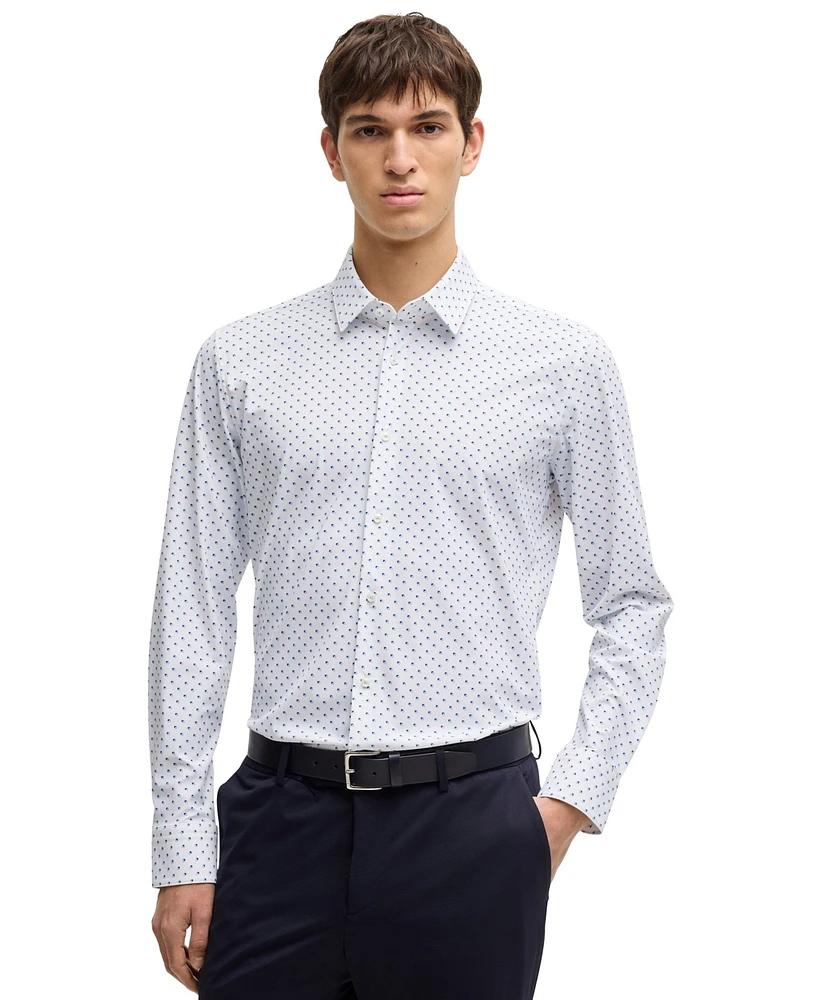 Boss by Hugo Men's Slim-Fit Geometric Print Performance Shirt