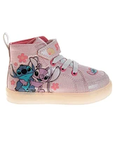 Disney Toddler and Little Girls Stitch High Top Light Up Sneakers