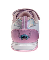 Disney Toddler and Little Girls Stitch Angel Hook Loop Skate Style Sneakers