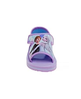 Disney Toddler and Little Girls Frozen Anna Elsa Dual Sizes Hook Loop Sandals