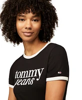 Tommy Jeans Women's Slim Logo Ringer T-Shirt