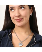 Juicy Couture Silver-Tone Heart Pendant Necklace