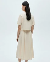 Mango Women's Pleated Midi-Skirt