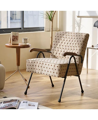 Lovmor Modern Accent Chair High Back, Living Room Chairs with Metal Legs and Soft Padded