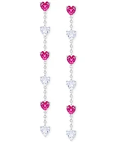 Macy's Lab Created Ruby (5-1/2 ct. t.w.) & White Sapphire (5-1/2 ct. t.w.) Heart Necklace, Bracelet & Earrings in Sterling Silver