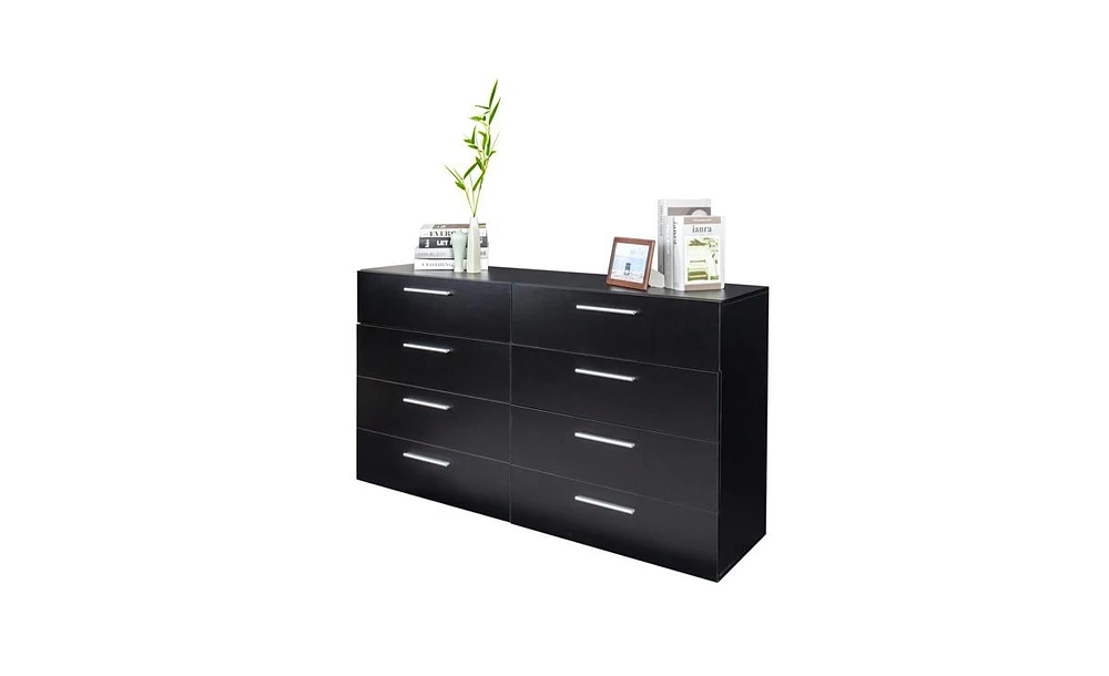 Slickblue 8-Drawer Double Dresser for Bedroom, Wide Storage Cabinet for Living Room & Entryway