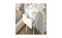 Slickblue Nightstand End Side Table with 1 Drawer for Living Room Storage and Stylish Organization