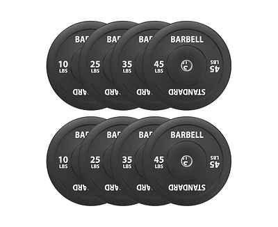 Er Kang Olympic Weight Plates, 2-Inch Rubber Weight Plates with Steel Insert, Bumper Plates for Strength Training, Weight Plate Set