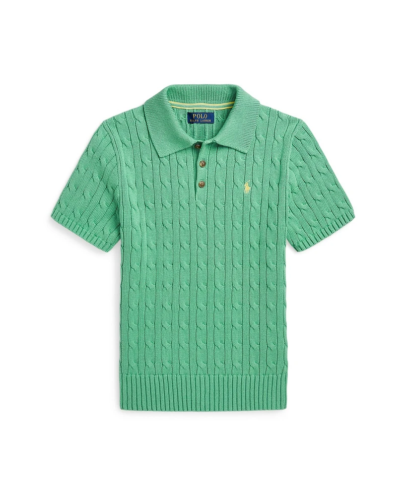 Polo Ralph Lauren Big Boys Cable-Knit Polo-Collar Sweater