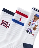 Polo Ralph Lauren Big Boys Polo Ball Crew Socks, 3-Pack