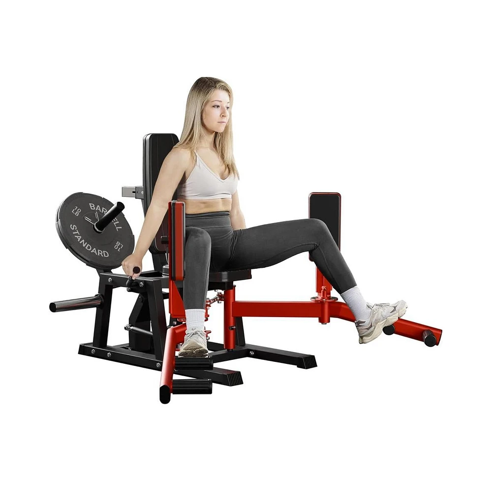 Er Kang Hip Abductor Machine, Abductor Adductor Machine Plate-Loaded, Inner and Outer Thigh Machine with 6 Levels Gear System, Glute Machines Home Gym