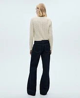 Mango Women's Openwork Details Braided Cardigan