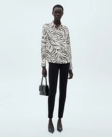 Mango Women's Satin Print Shirt