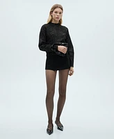 Mango Women's Perkins Neck Lurex Sweater