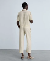 Mango Women's Linen Straight Pants