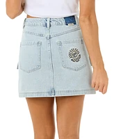Rip Curl Juniors' Las Dalias Denim Mini Skirt