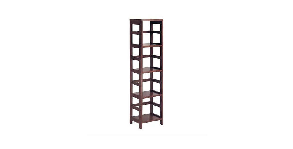 Slickblue 4-Shelf Narrow Shelving Unit Bookcase Tower for Space-Saving Storage and Display