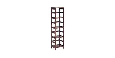 Slickblue 4-Shelf Narrow Shelving Unit Bookcase Tower for Space-Saving Storage and Display