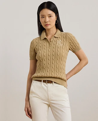 Lauren Ralph Women's Cable-Knit Polo Shirt