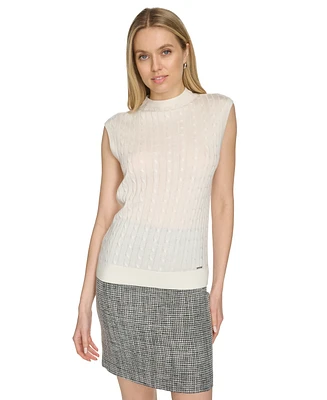 Calvin Klein Petite Crewneck Cap-Sleeve Sweater Top