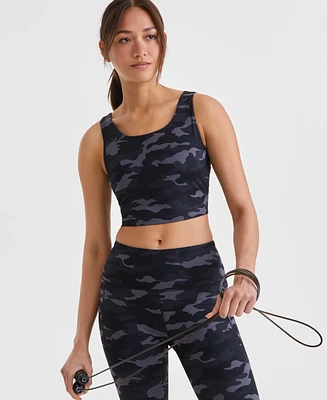 Id Ideology Women's Camo Compression Cropped Tank Top, Exclusively at Macy's