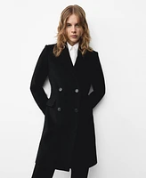 Mango Women's Double-Breasted Wool Coat