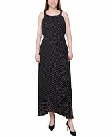 Ny Collection Petite Halter Front Chiffon Maxi Dress
