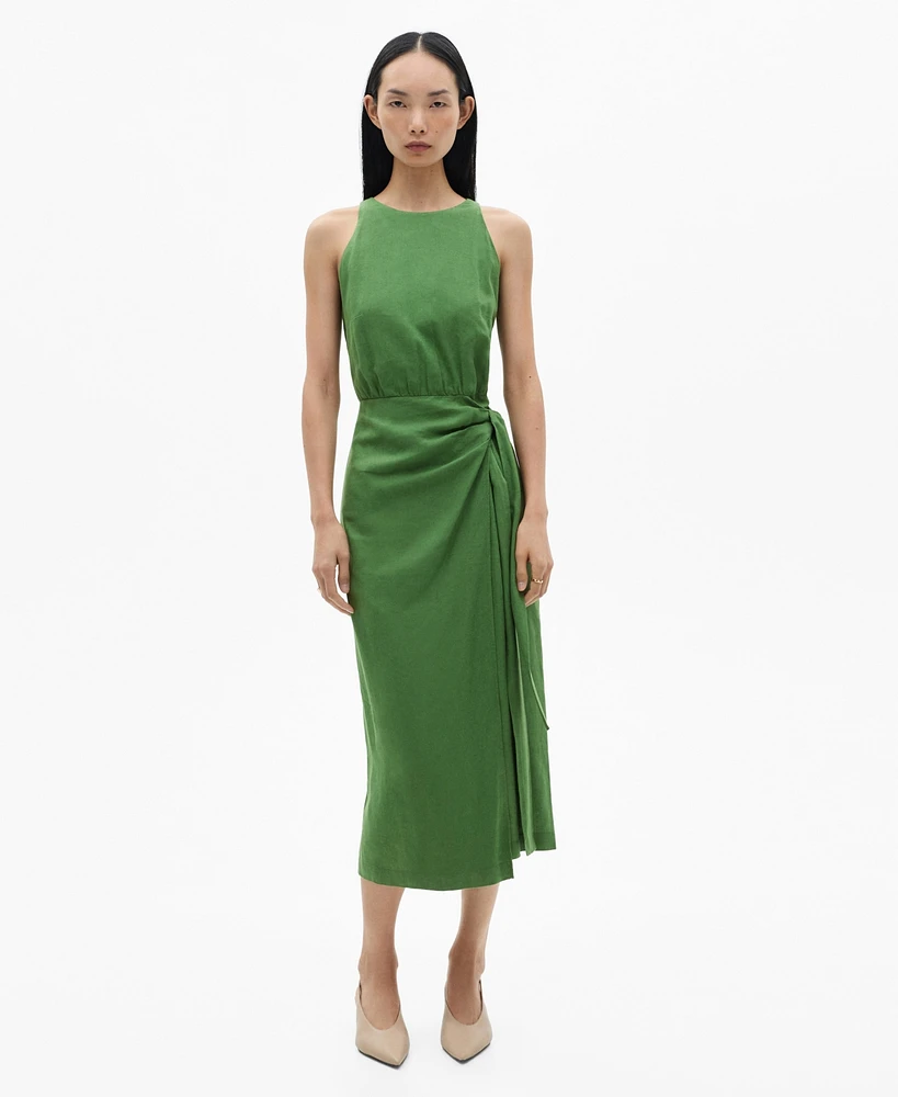 Mango Women's Bow Midi Dress