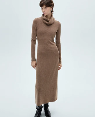 Mango Women's Knitted Turtleneck Dress