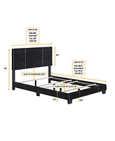 Boyd Sleep Remi Upholstered Platform Bed with Headboard, Mattress Foundation with Strong 4 Wood Slat Supports, Box Spring Required