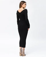 Pietro Brunelli Maternity Maternity Long Sleeve Rib Knit Body-Con Dress Cara