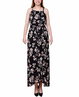 Ny Collection Petite Halter Front Chiffon Maxi Dress