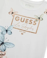 Guess Big Girls Short Sleeve Butterfly Screen Print T-Shirt