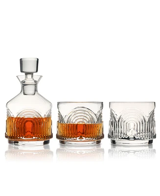 Viski Deco Beau Stacking Decanter, Set of 3