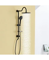 Exposed Shower System with 3 Spray Modes Hand Shower, Exposed Shower Faucet Set with Height Adjustable Lift Rod