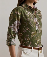 Lauren Ralph Women's Relaxed-Fit Floral Linen Shirt