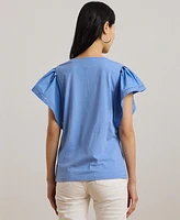 Lauren Ralph Lauren Women's Jersey Flutter-Sleeve Tee
